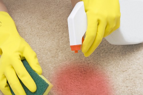 Carpet cleaning team using sustainable materials in Somers Town